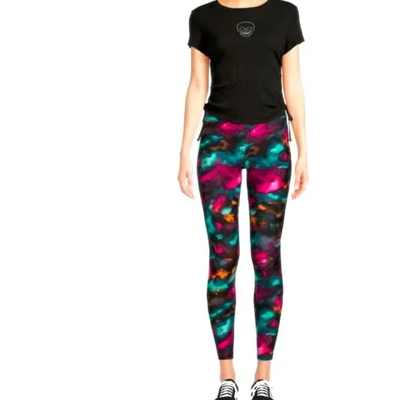 Nobo watercolor print Sueded Ankle Legging Juniors Women high rise pants nwt* - Picture 2 of 6